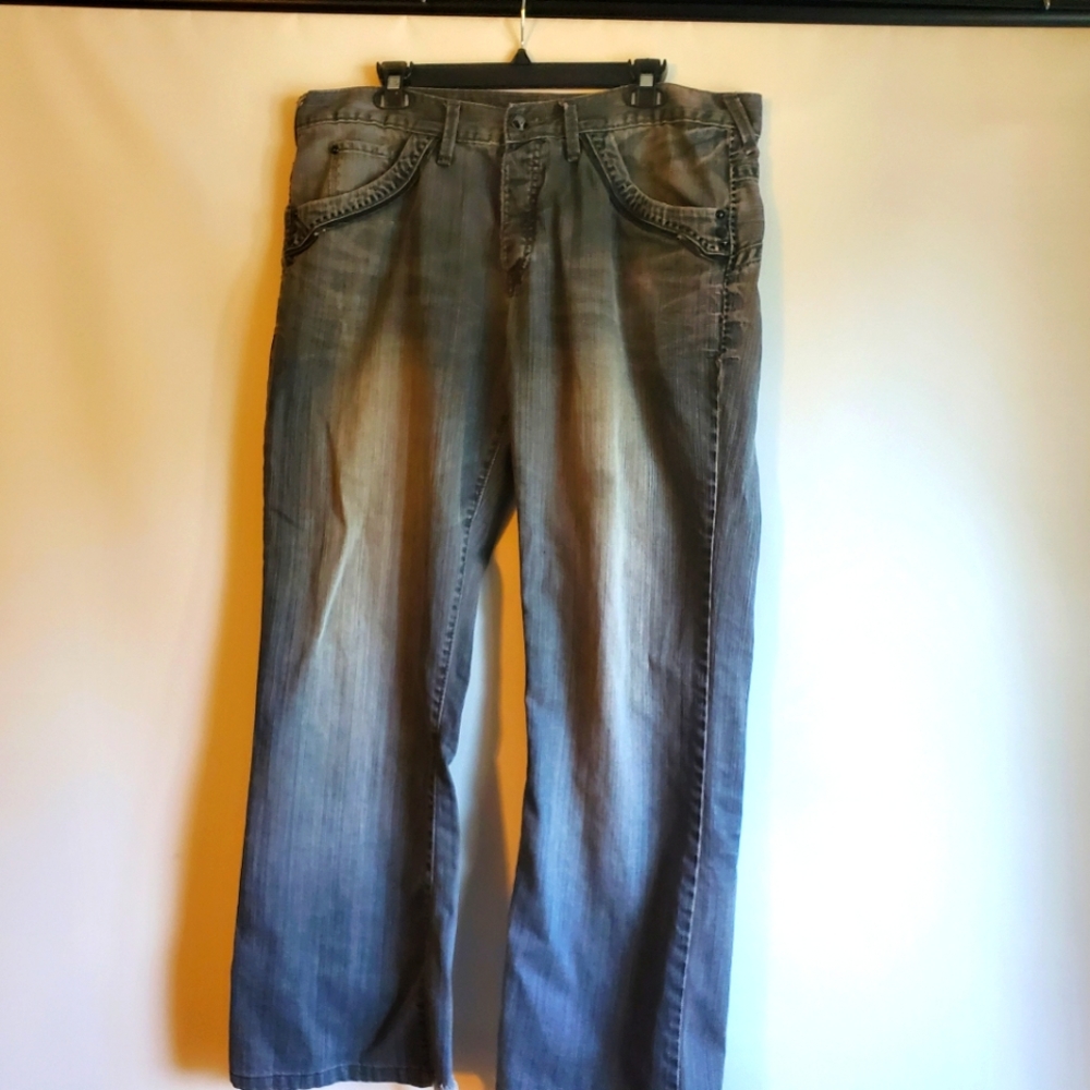 G-GUESS MEN'S JEANS GRAY SIZE 38 WAIST
